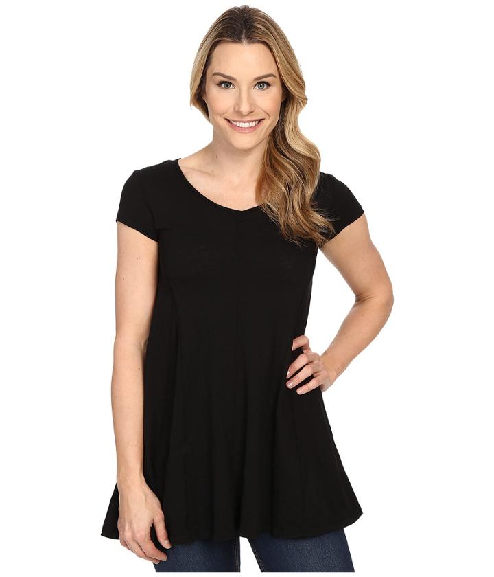Mod-o-doc - Slub Jersey Side Shirred V-neck Tunic