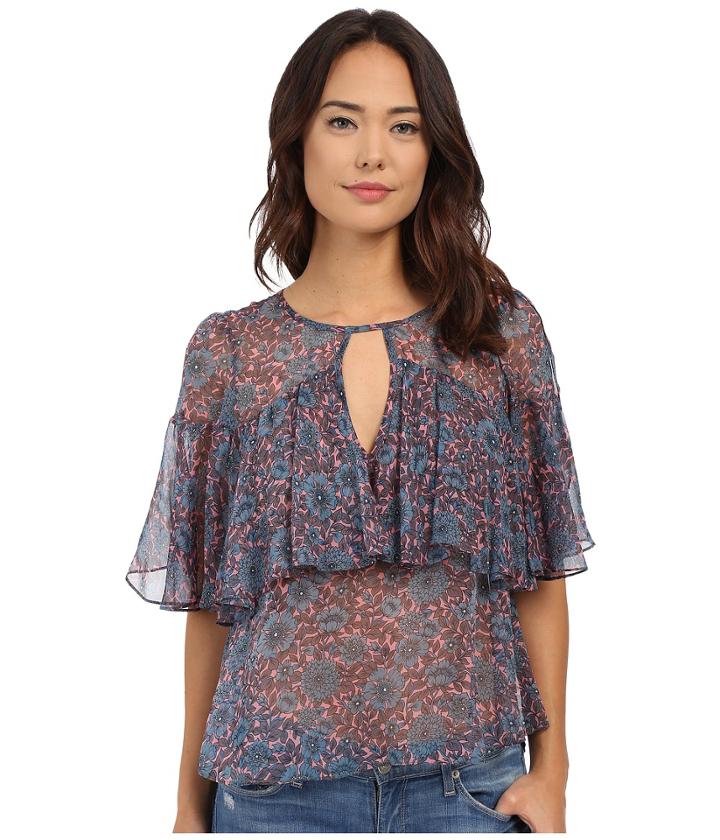 Rebecca Taylor - Short Sleeve Lindsay Ruffle Top
