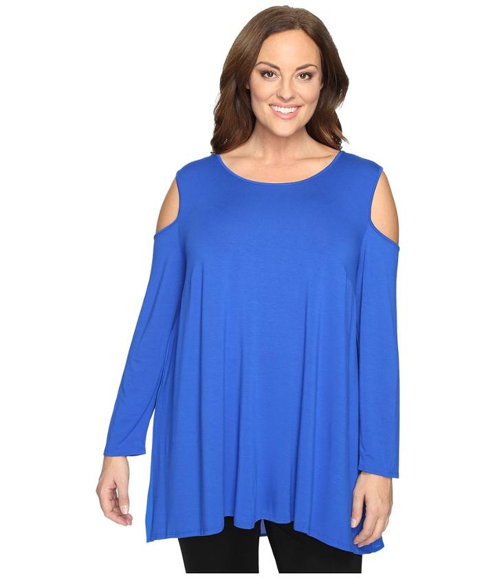 Vince Camuto Specialty Size - Plus Size Long Sleeve Cold-shoulder Top