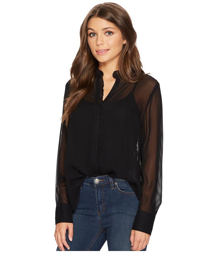 Lucky Brand - Ruffle Neck Top