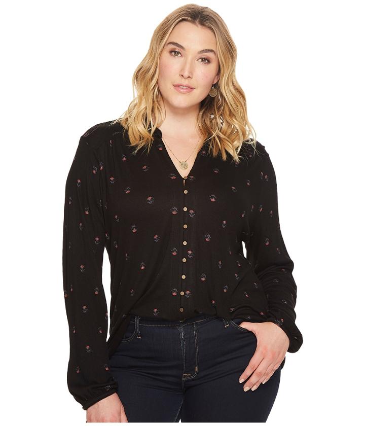 Lucky Brand - Plus Size Print Button Up Shirt