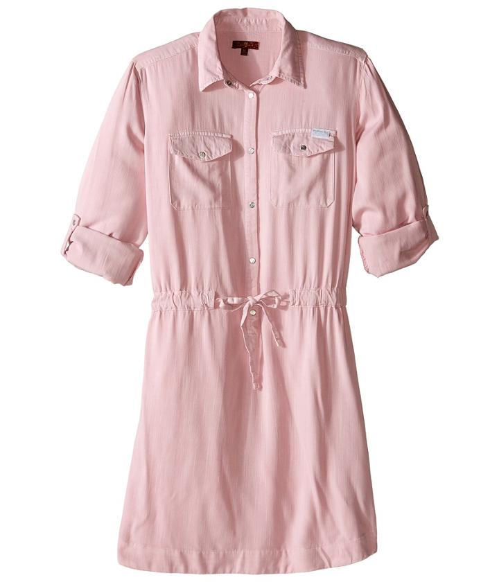 7 For All Mankind Kids - Roll-tab Sleeve Twill Shirtdress