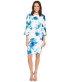 Calvin Klein - Floral Print Bell Sleeve Sheath Dress Cd8cc33e