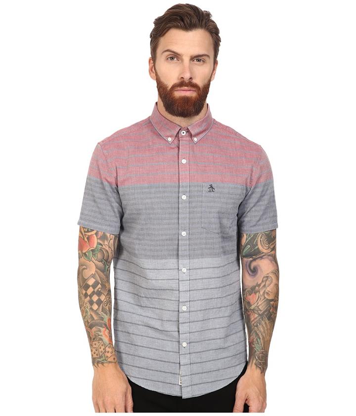 Original Penguin - Short Sleeve Engineered Color Block Lawn