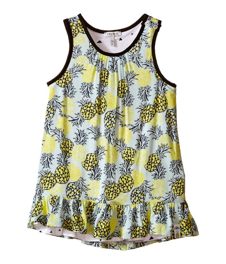 Ikks - Reversible Dress In Abstract Pineapple Print Reversing To Jersey Triangle Print