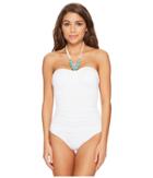 Lauren Ralph Lauren - Beach Club Bead Necklace One-piece Bandeau Slimming Fit W/ Molded Cup