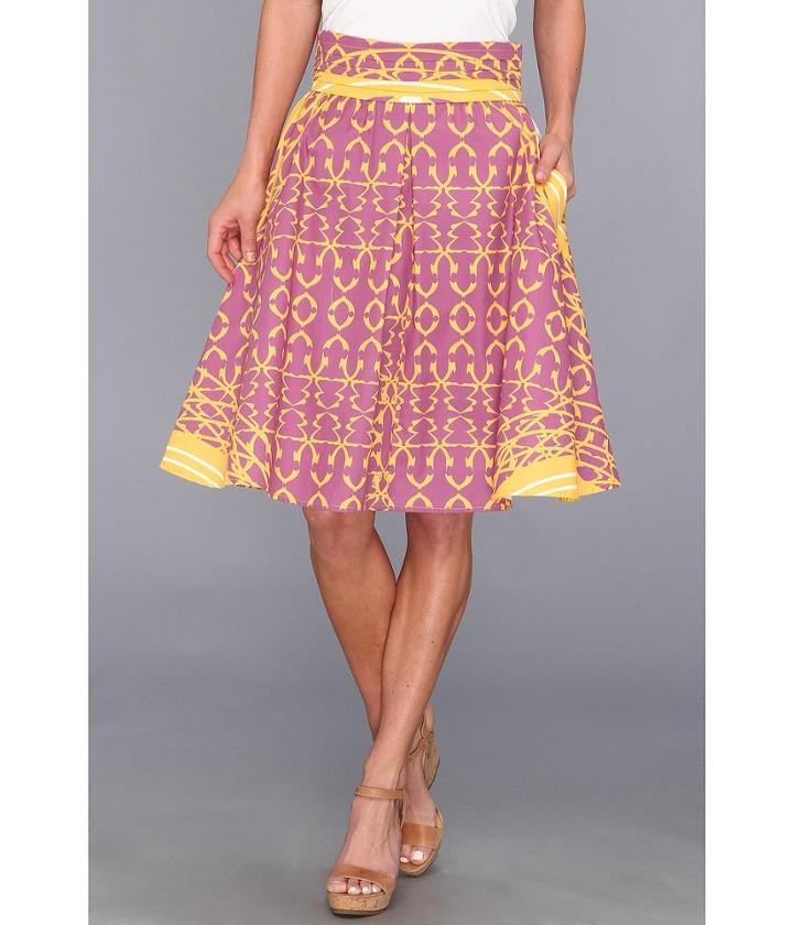 Modahnik Modahnik Yellow Henna Print Skirt