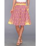 Modahnik Modahnik Yellow Henna Print Skirt