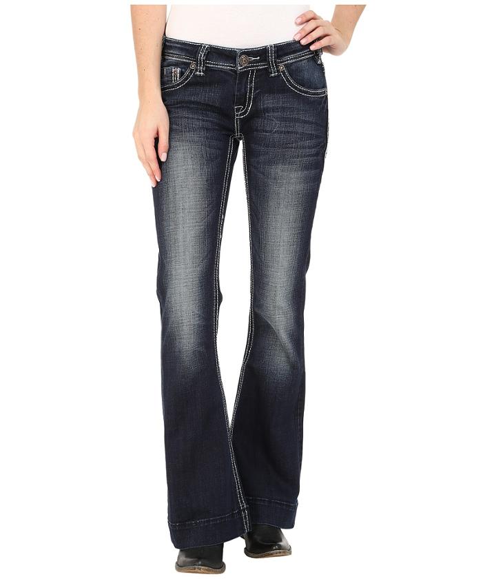 Rock And Roll Cowgirl - Trouser Low Rise In Dark Vintage W8-5640