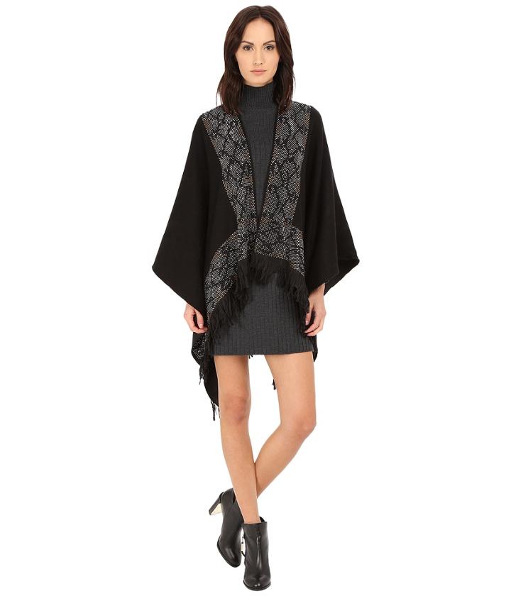 Roberto Cavalli - Woven Jacquard Poncho W/ Studs