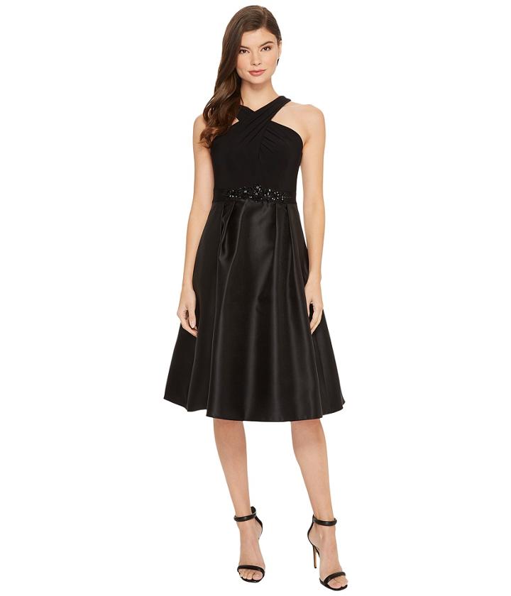 Adrianna Papell - Crisscross Neck Halter Cocktail Dress