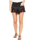 Blank Nyc - Novelty Shorts With Detailed Patchwork In Rock Steady