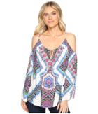 Hale Bob - Road Tripping Rayon Woven Cold Shoulder Top