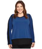 Michael Michael Kors - Plus Size Mini Leaf Woven Combo Top