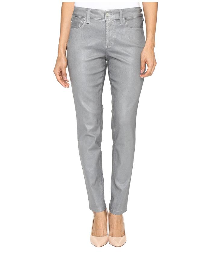 Nydj Petite - Petite Ami Skinny Leggings In Platinum Shimmer Coated