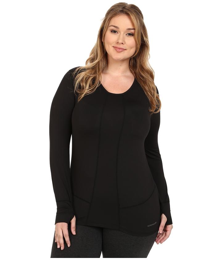 Terramar - Plus Size Cloudnine Performance Long Sleeve Scoop W8214w