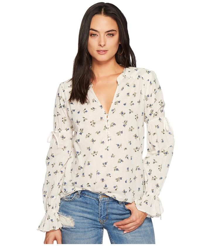 Paige - Yardley Blouse In Papyrus/china Blue