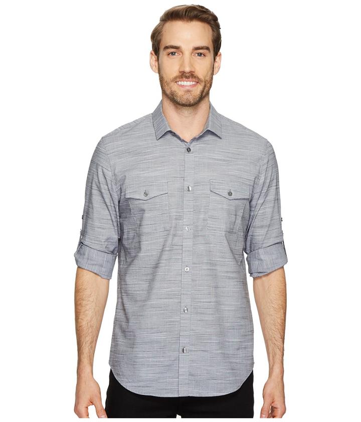 Calvin Klein - Space-dye Roll-up Button Down Shirt