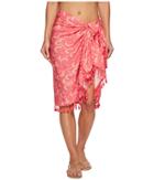 San Diego Hat Company - Bss1808 Woven Flamingo Print Sarong Cover-up