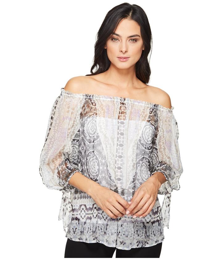 Hale Bob - Force Of Nature Washed Silk Georgette Off The Shoulder Top
