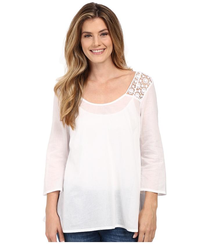 Stetson - Solid Voile Long Sleeve Peasant Top