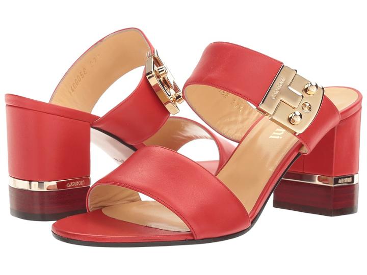 A. Testoni - Nappa Leather Buckle Strap Heel