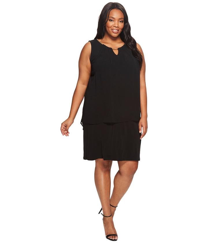 Calvin Klein Plus - Plus Size Sleeveless Pleat Dress With Chain
