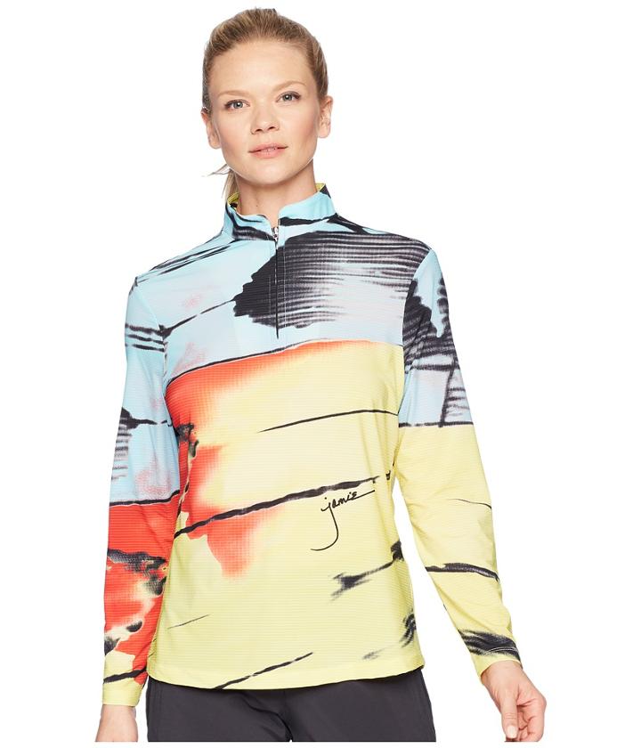 Jamie Sadock - Sunsense(r) Lightweight Metamorphosis Print 1/4 Zip Long Sleeve Top With 50 Spf