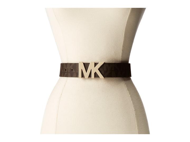 Michael Michael Kors - 38mm Logo Panel On Mk Plaque Buckle