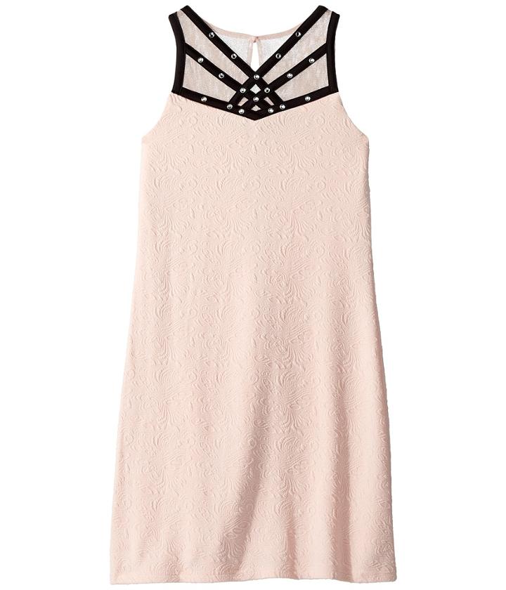 Us Angels - Sleeveless Textured Knit Sheath Dress