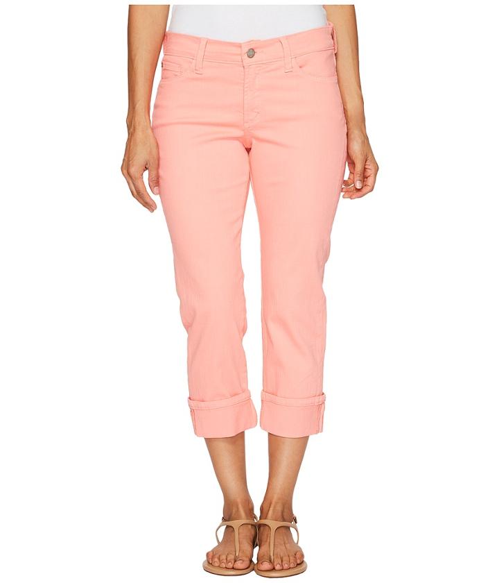Nydj Petite - Petite Dayla Wide Cuff Capris In Pale Guava