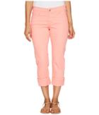 Nydj Petite - Petite Dayla Wide Cuff Capris In Pale Guava