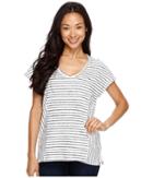 Two By Vince Camuto - Directional Nautical Stripe V-neck Top