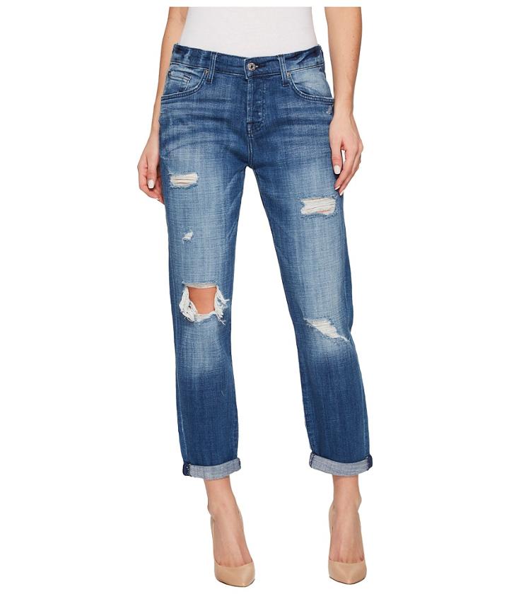 7 For All Mankind - Josefina W/ Destroy - Squiggle In Boyd Blue 2