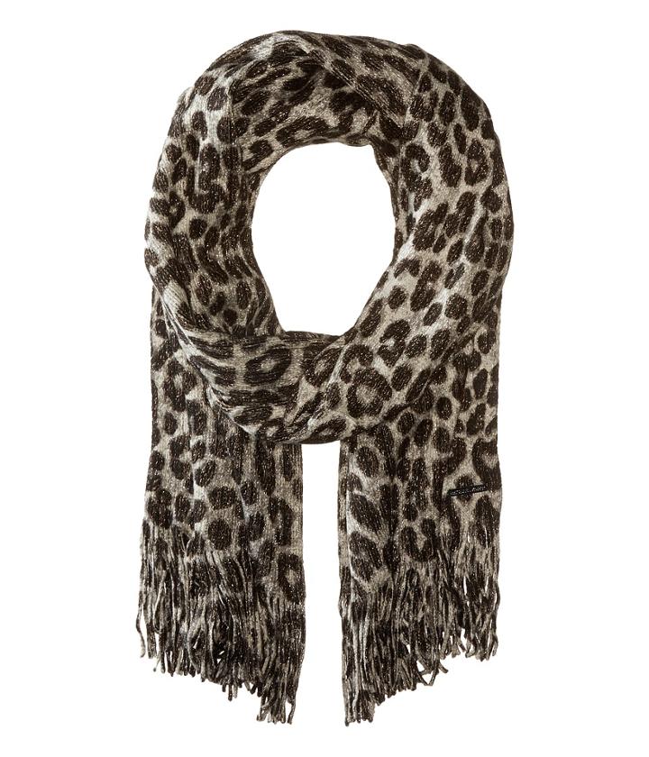 Michael Michael Kors - Large Spotted Cheetah Double Printed Metallic Raschel