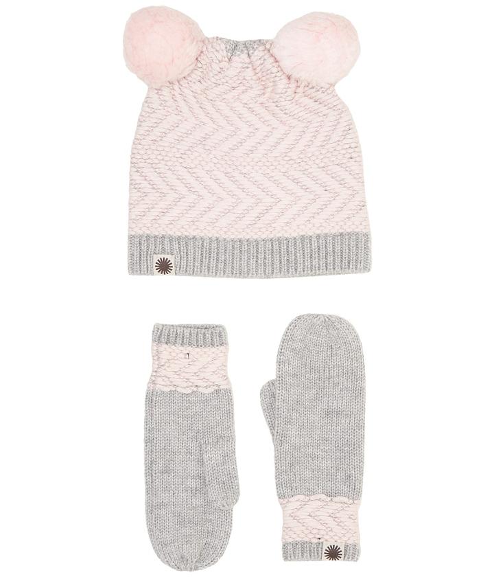 Ugg Kids - Chevron Pom Hat/mitten Set
