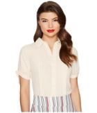 Unique Vintage - Chiffon Button Up Short Sleeve Colvin Blouse