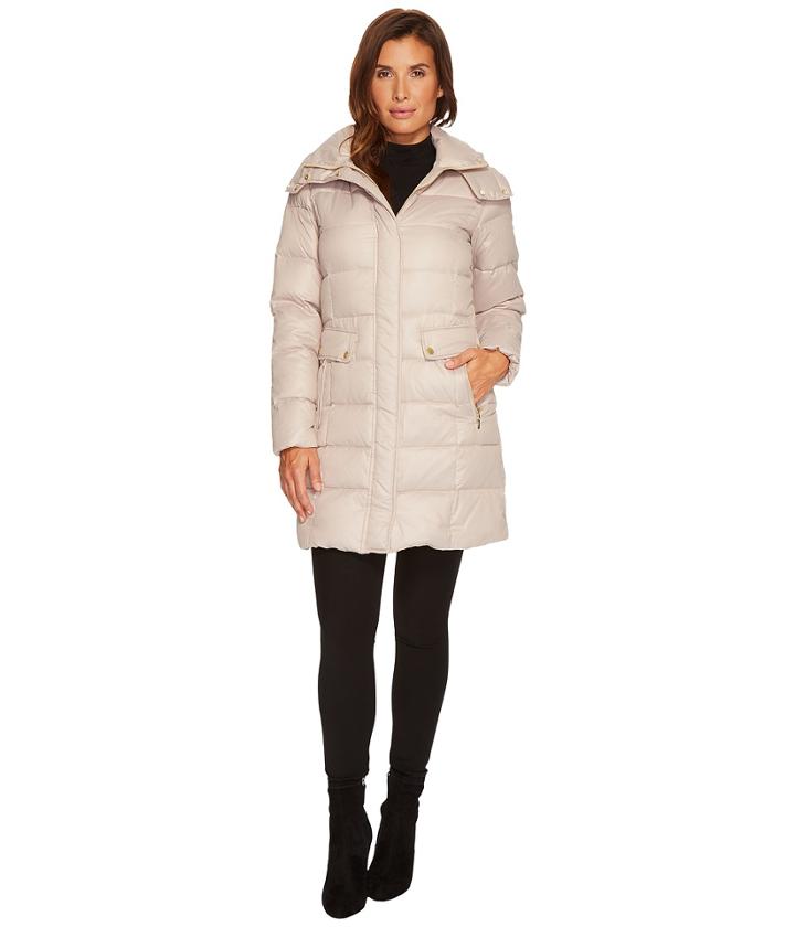 Cole Haan - Quilted Down Coat W/ Detachable Hood