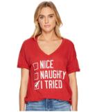 The Original Retro Brand - Naughty, Nice, I Tried V-neck T-shirt