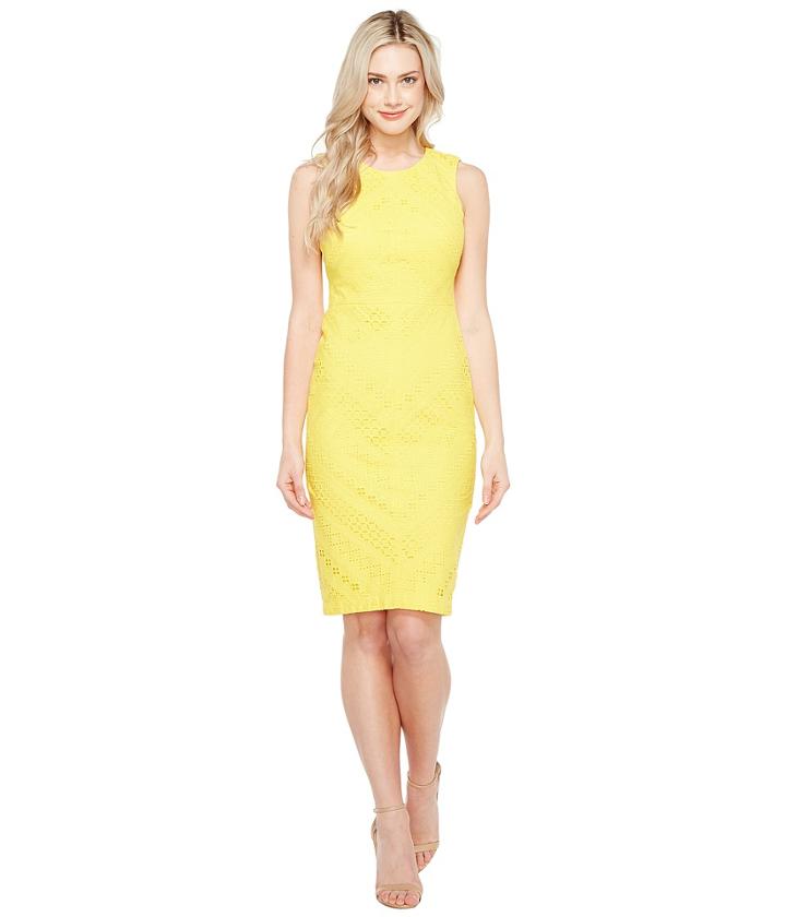 Maggy London - Ribbon Eyelet Sheath Dress