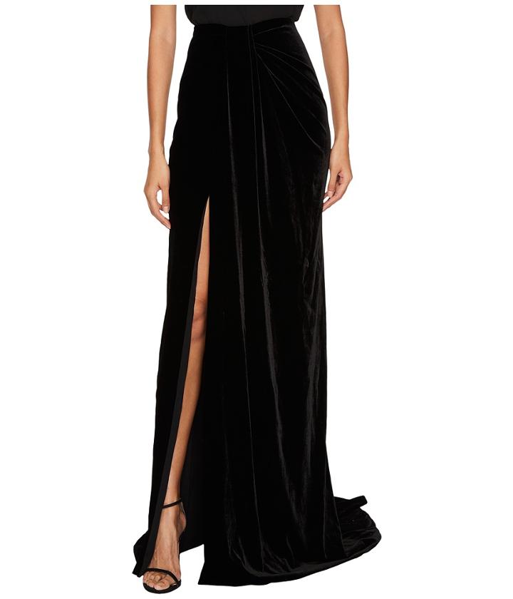 Marchesa - Draped Velvet Sarong Skirt