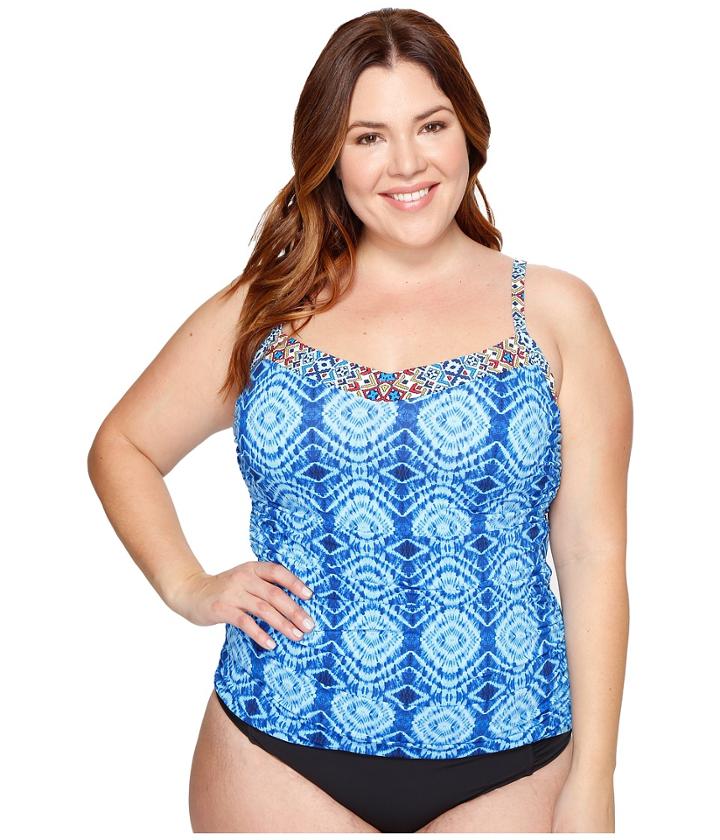 Bleu Rod Beattie - Plus Size Mykonos Over The Shoulder Tankini Top