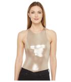 Halston Heritage - Anjelica Metallic Jersey Bodysuit