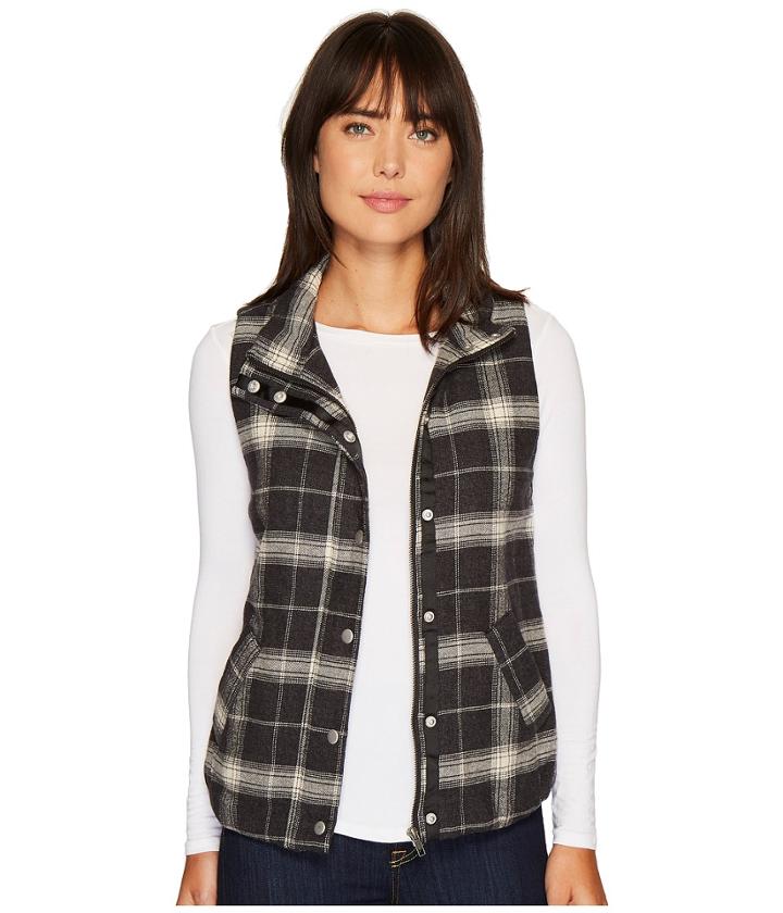 Dylan By True Grit - Melange Flannel Frosty Tipped Classic Vest With Cozy Lining