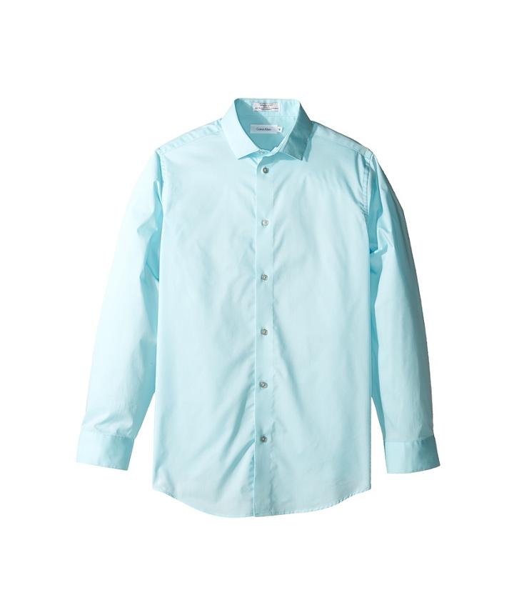 Calvin Klein Kids - Long Sleeve Solid Stretch Poplin Shirt