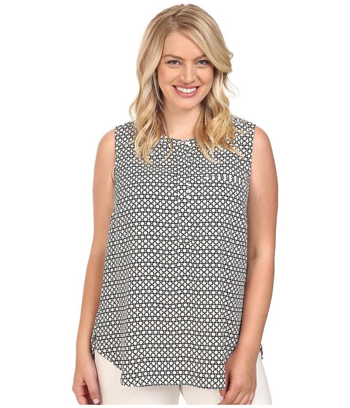 Nydj Plus Size - Plus Size Key Item Sleeveless Sleeve Pleat Back Blouse