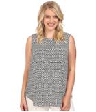 Nydj Plus Size - Plus Size Key Item Sleeveless Sleeve Pleat Back Blouse