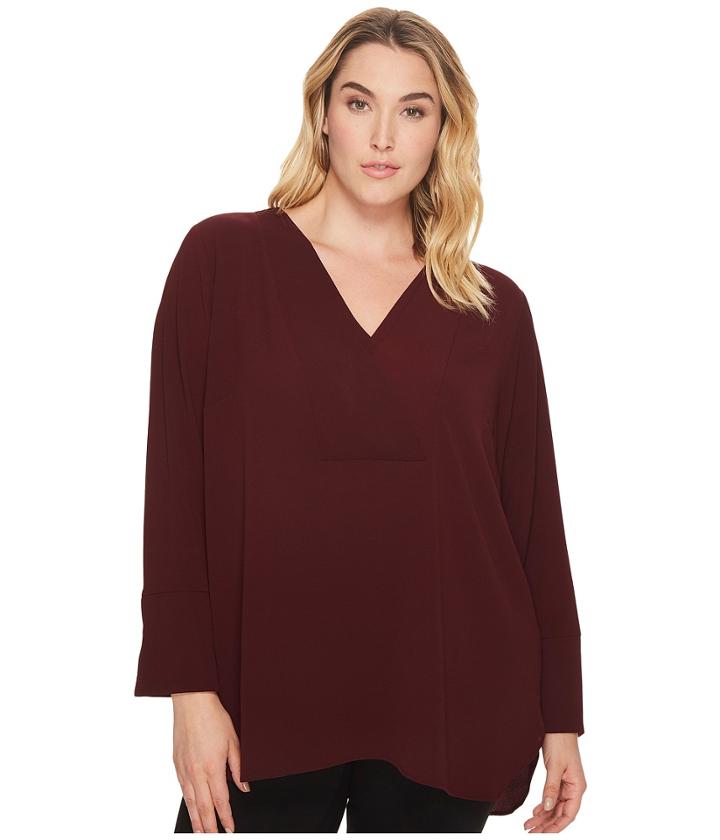 Vince Camuto Specialty Size - Plus Size Doubled V-placket Blouse