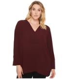 Vince Camuto Specialty Size - Plus Size Doubled V-placket Blouse