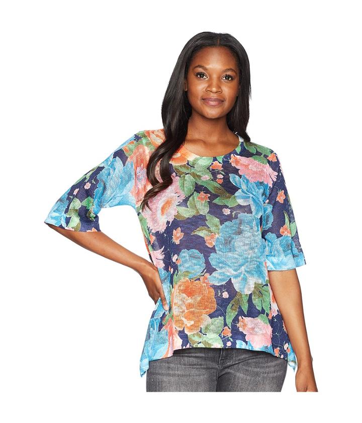 Nally &amp; Millie - Blue Floral Print Top